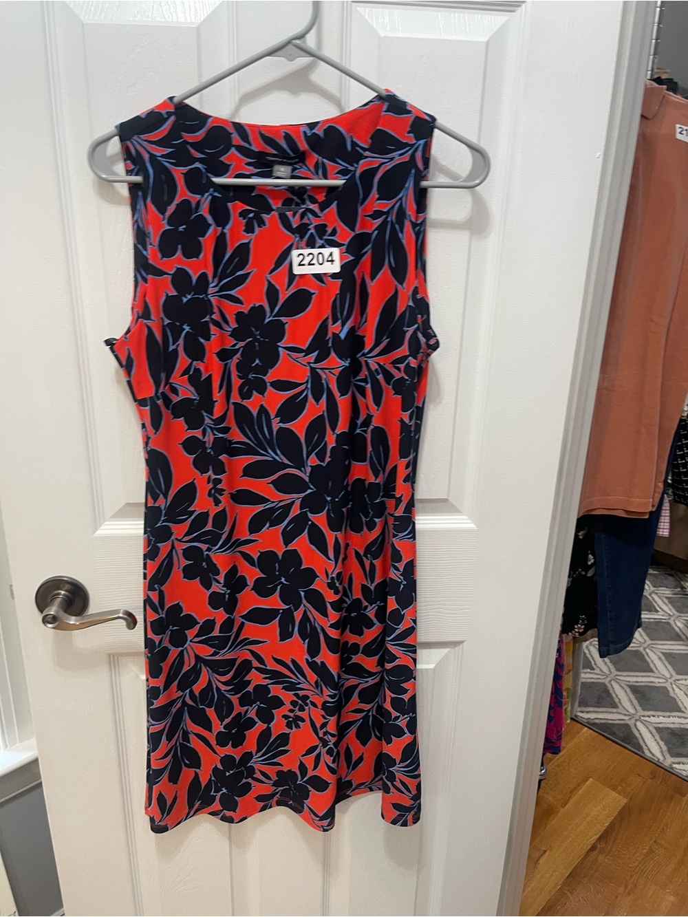Tommy Hilfiger Red and Navy Floral Midi Dress